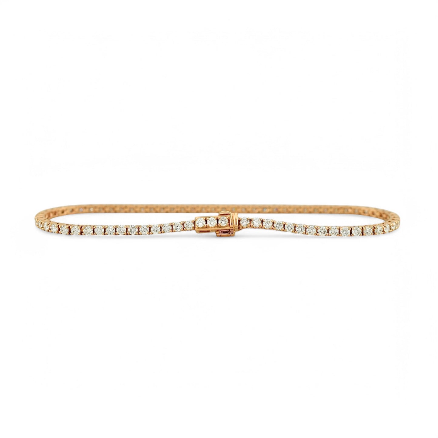 2.5ct. Lab-Grown Diamond Tennis Bracelet | 2.00mm | 14K Solid Gold with E-F VS+ Diamonds