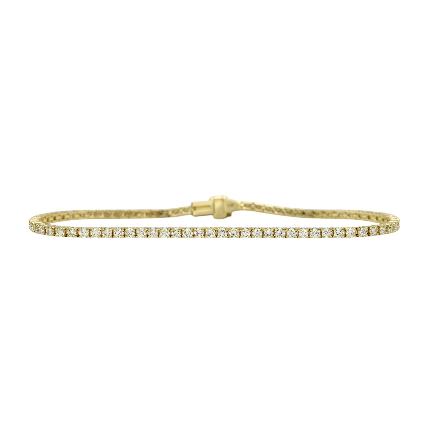2.5ct. Lab-Grown Diamond Tennis Bracelet | 2.00mm | 14K Solid Gold with E-F VS+ Diamonds