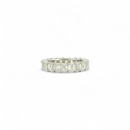 Emerald Cut Eternity Ring | 4x3mm | 14K Solid Gold with E-F VS+ Lab-Grown Diamonds