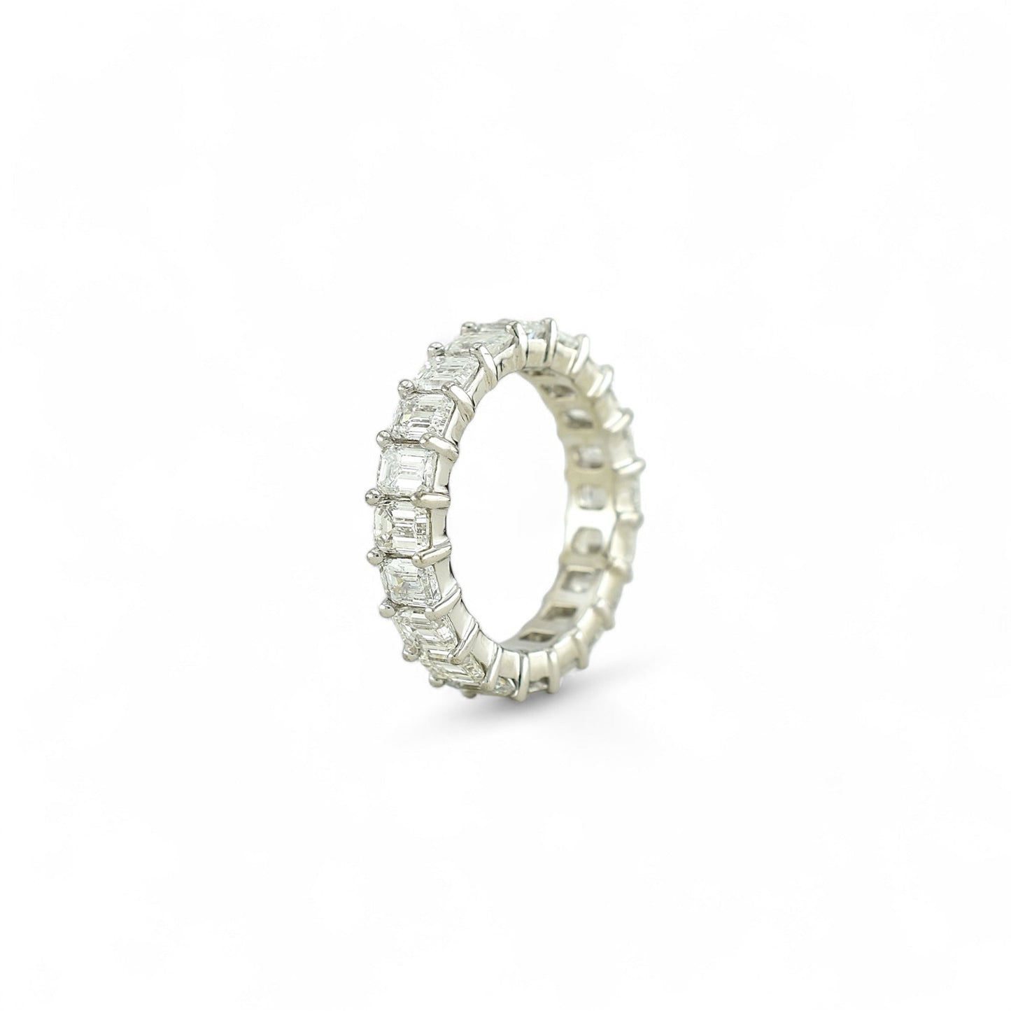 Emerald Cut Eternity Ring | 4x3mm | 14K Solid Gold with E-F VS+ Lab-Grown Diamonds