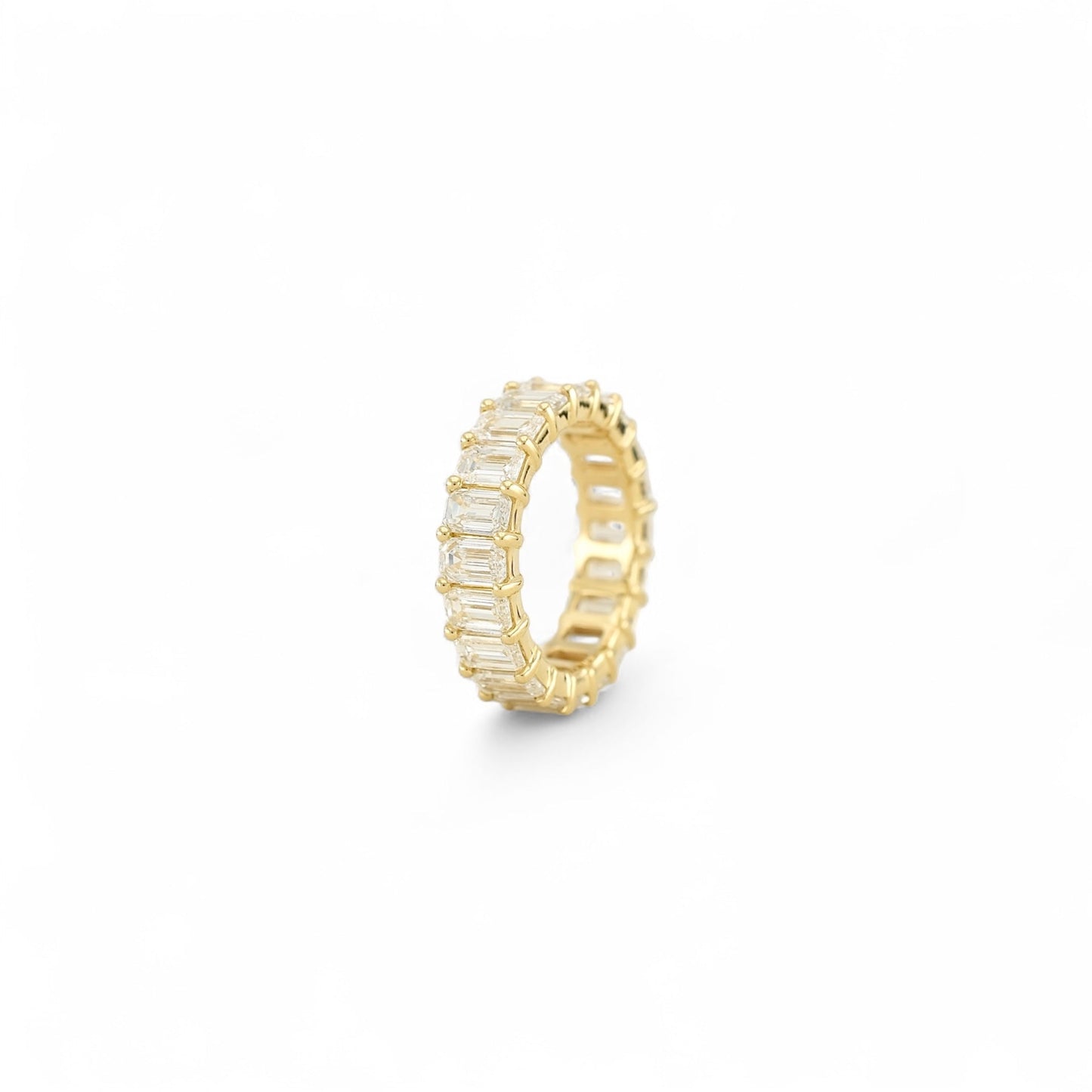 Emerald Cut Eternity Ring | 5x3mm | 14K Solid Gold with E-F VS+ Lab-Grown Diamonds