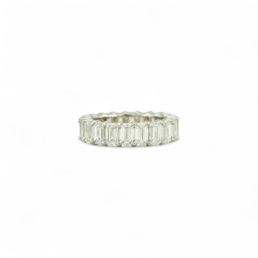 Emerald Cut Eternity Ring | 5x3mm | 14K Solid Gold with E-F VS+ Lab-Grown Diamonds