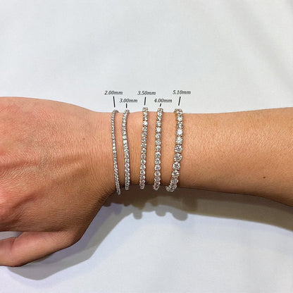 2-2.5ct. Lab-Grown Diamond Tennis Bracelet | 2.00mm | 14K Solid Gold with E-F VS+ Diamonds