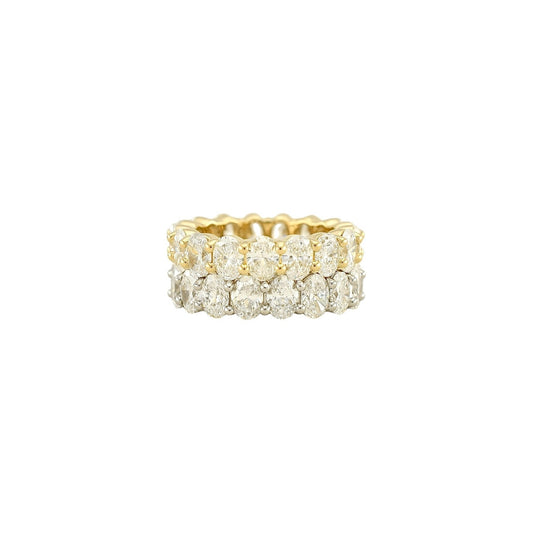 Oval Cut Eternity Ring | 5.3x3.8mm | 14K Solid Gold with E-F VS+ Lab-Grown Diamonds