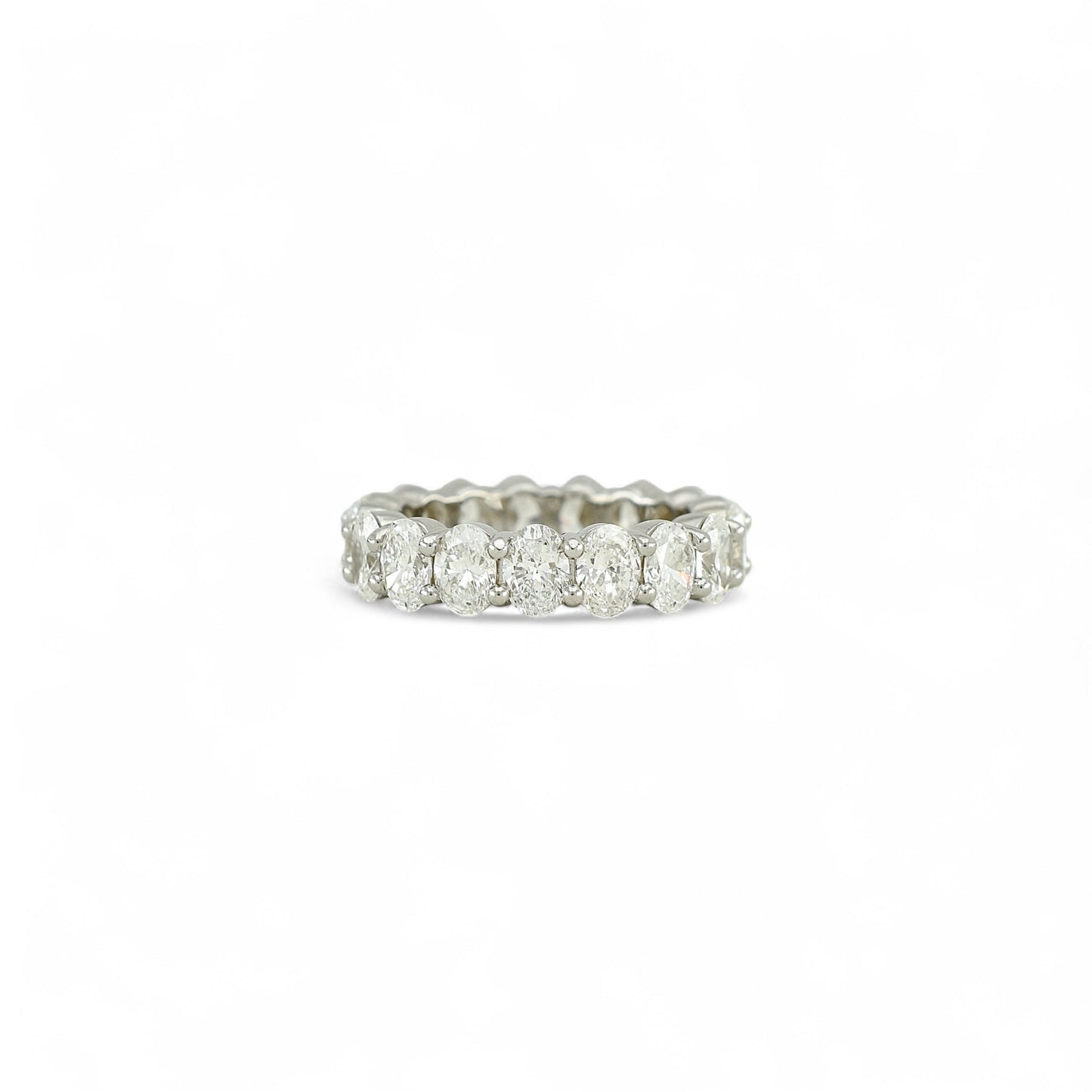 Oval Cut Eternity Ring | 5.3x3.8mm | 14K Solid Gold with E-F VS+ Lab-Grown Diamonds