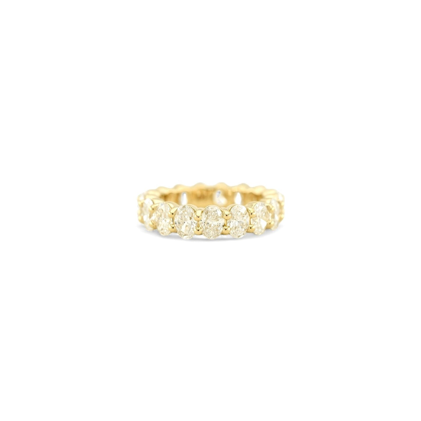 Oval Cut Eternity Ring | 5.3x3.8mm | 14K Solid Gold with E-F VS+ Lab-Grown Diamonds