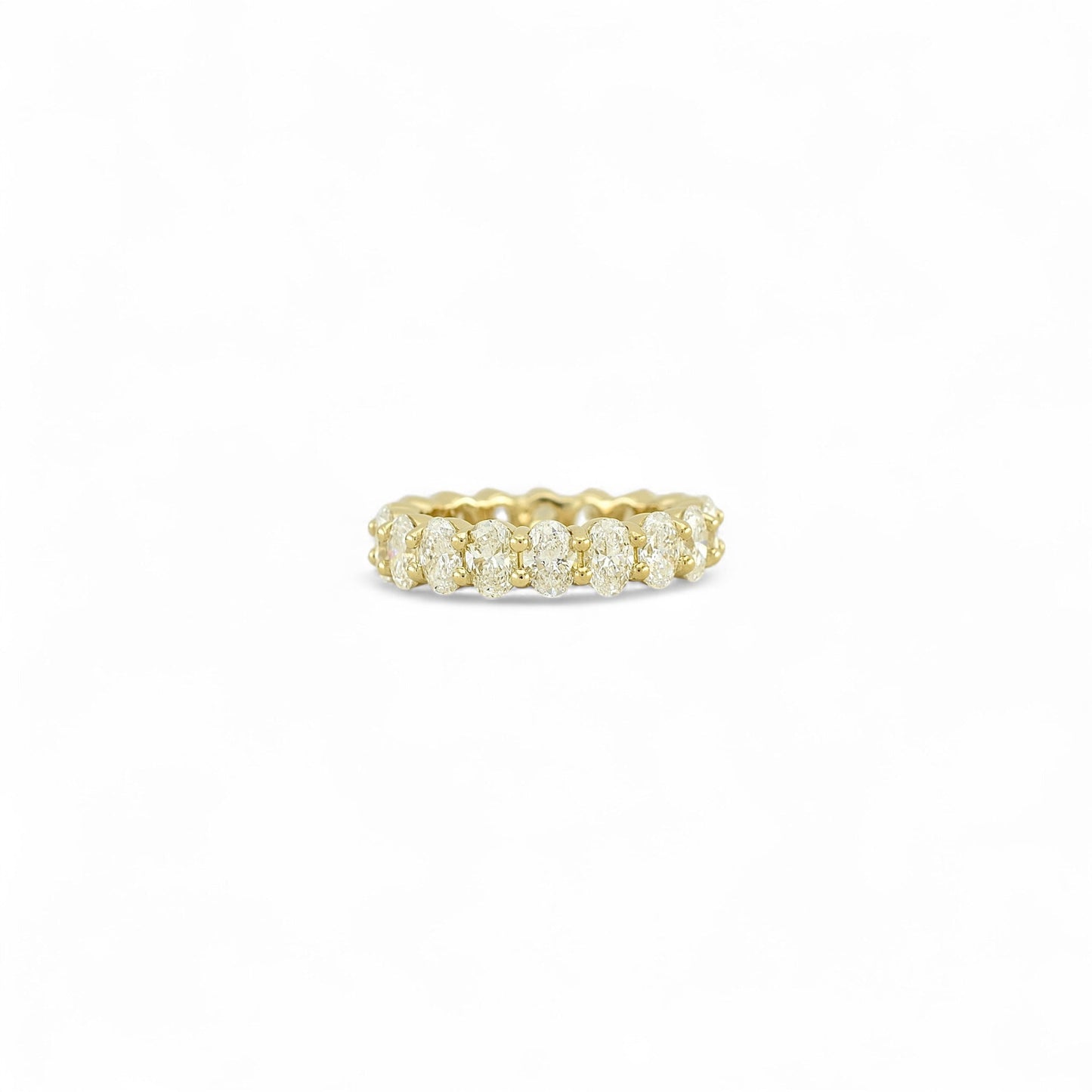Oval Cut Eternity Ring | 5x3.5mm | 14K Solid Gold with E-F VS+ Lab-Grown Diamonds