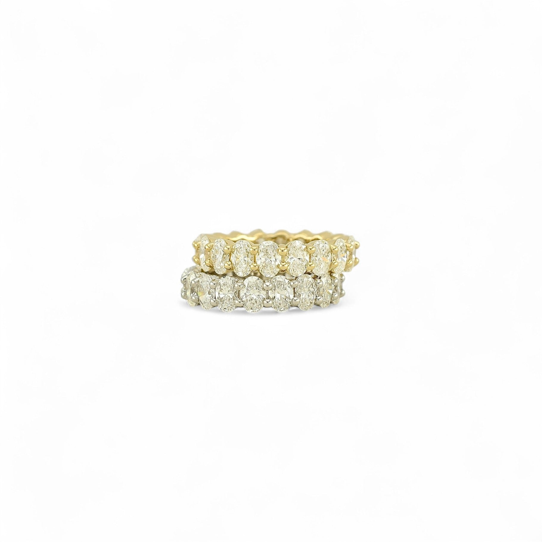 Oval Cut Eternity Ring | 5x3.5mm | 14K Solid Gold with E-F VS+ Lab ...
