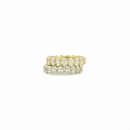 Oval Cut Eternity Ring | 5x3.5mm | 14K Solid Gold with E-F VS+ Lab-Grown Diamonds
