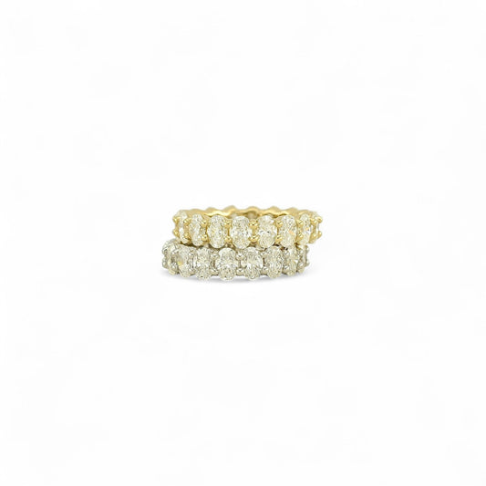 Oval Cut Eternity Ring | 5x3.5mm | 14K Solid Gold with E-F VS+ Lab-Grown Diamonds