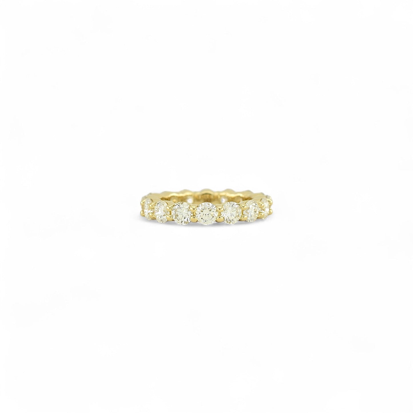 Round Cut Eternity Ring | 4.00mm | 14K Solid Gold with E-F VS+ Lab-Grown Diamonds