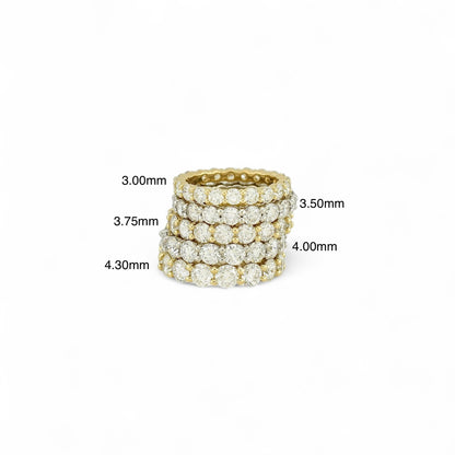 4.80ct. Eternity Ring | 4.30mm | 14K Solid Gold with E-F VS+ Lab-Grown Diamonds