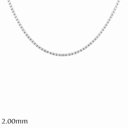 5-8ct. Lab-Grown Diamond Tennis Necklace | 2.00mm | 14K Solid Gold with E-F VS+ Diamonds