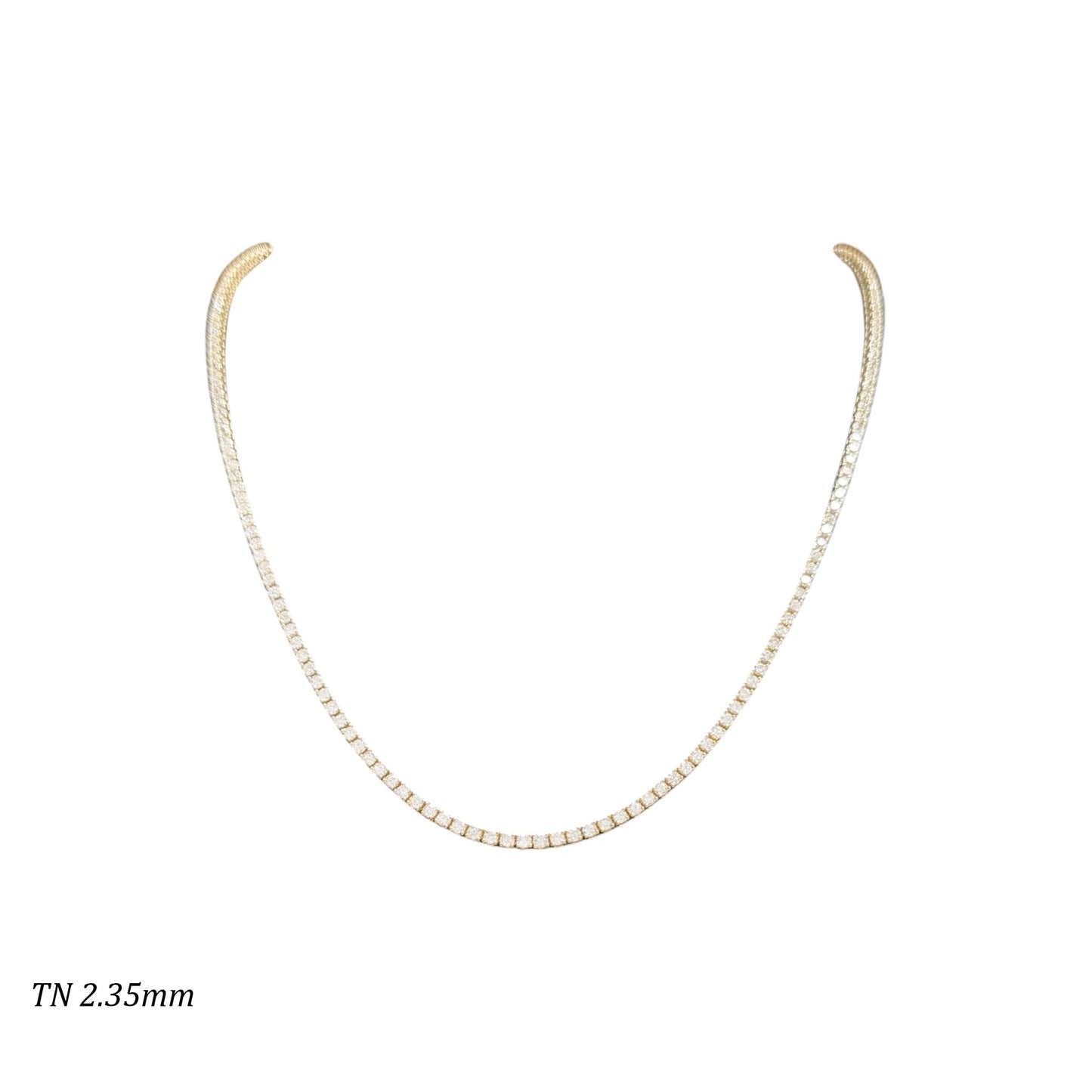5-8ct. Lab-Grown Diamond Tennis Necklace | 2.00mm | 14K Solid Gold with E-F VS+ Diamonds
