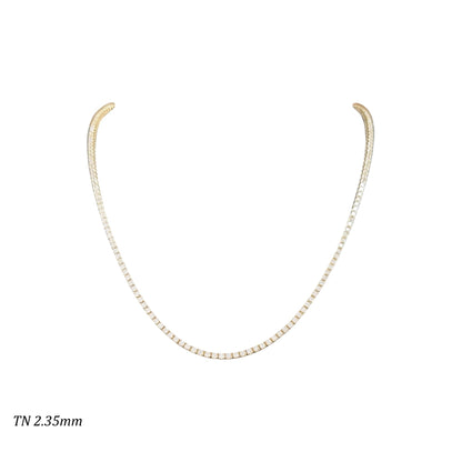 5-8ct. Lab-Grown Diamond Tennis Necklace | 2.00mm | 14K Solid Gold with E-F VS+ Diamonds