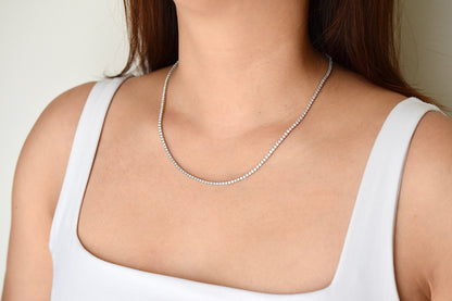 5-8ct. Lab-Grown Diamond Tennis Necklace | 2.00mm | 14K Solid Gold with E-F VS+ Diamonds