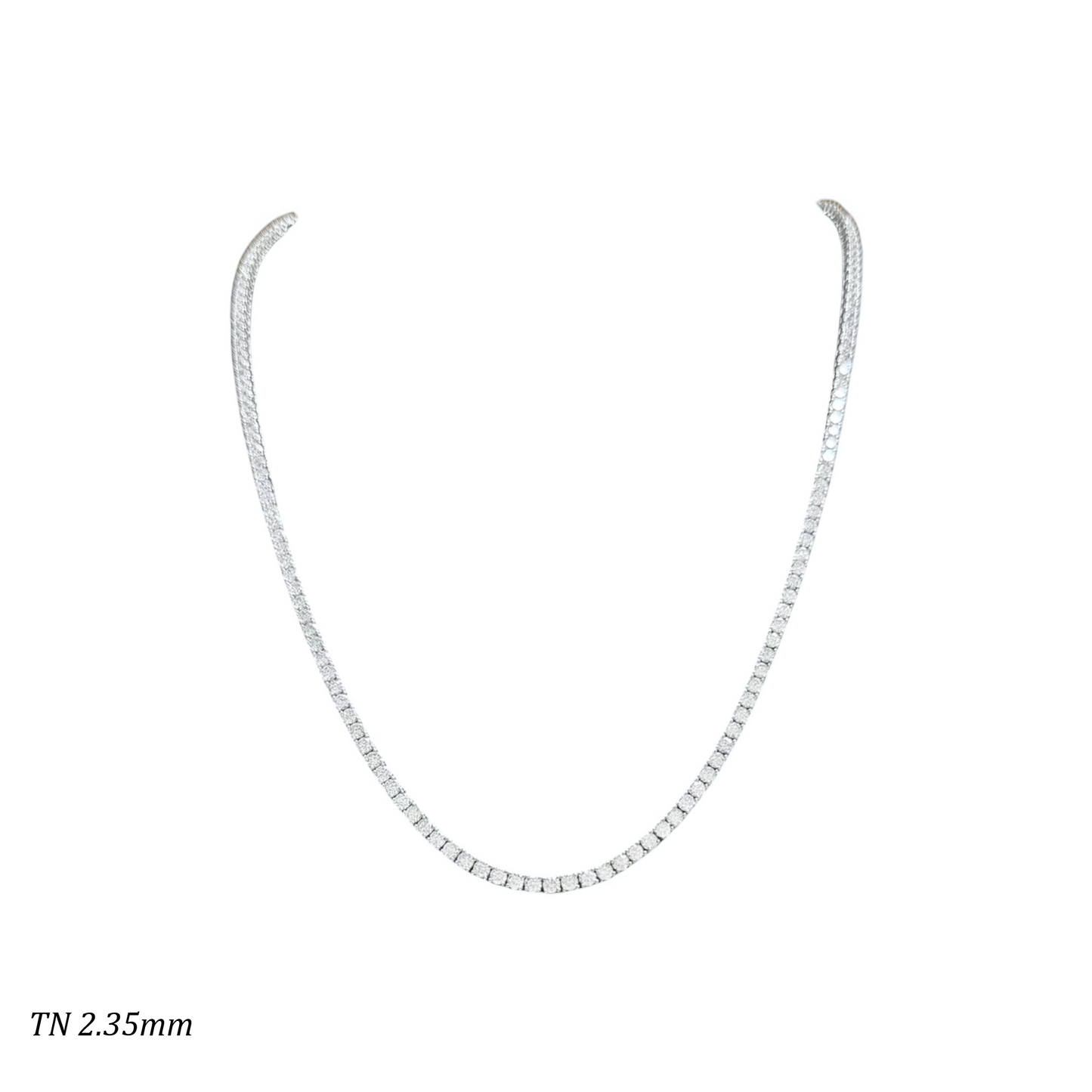7.5-12ct. Lab-Grown Diamond Tennis Necklace | 2.35mm | 14K Solid Gold with E-F VS+ Diamonds