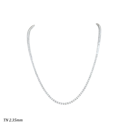7.5-12ct. Lab-Grown Diamond Tennis Necklace | 2.35mm | 14K Solid Gold with E-F VS+ Diamonds