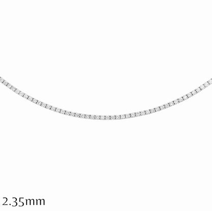 7-12ct. Lab-Grown Diamond Tennis Necklace | 2.35mm | 14K Solid Gold with E-F VS+ Diamonds