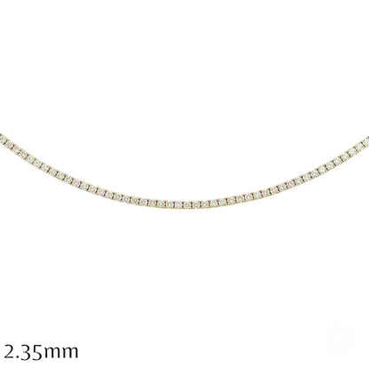 7-12ct. Lab-Grown Diamond Tennis Necklace | 2.35mm | 14K Solid Gold with E-F VS+ Diamonds