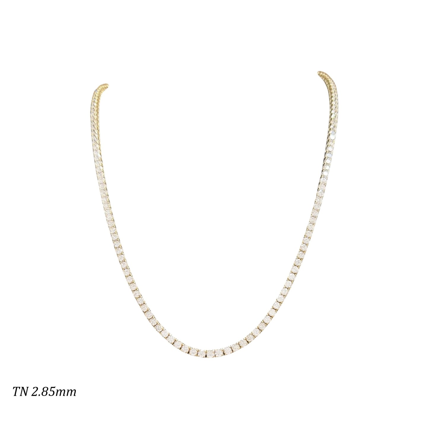 11-18ct. Lab-Grown Diamond Tennis Necklace | 2.85mm | 14K Solid Gold with E-F VS+ Diamonds