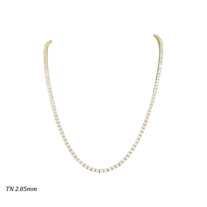 11-18ct. Lab-Grown Diamond Tennis Necklace | 2.85mm | 14K Solid Gold with E-F VS+ Diamonds