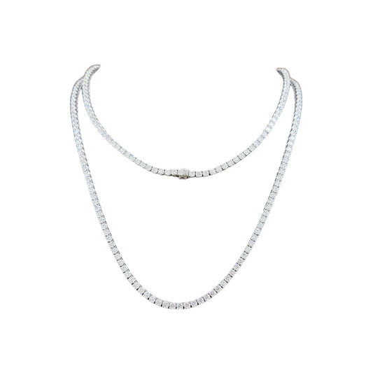 11-18ct. Lab-Grown Diamond Tennis Necklace | 2.85mm | 14K Solid Gold with E-F VS+ Diamonds