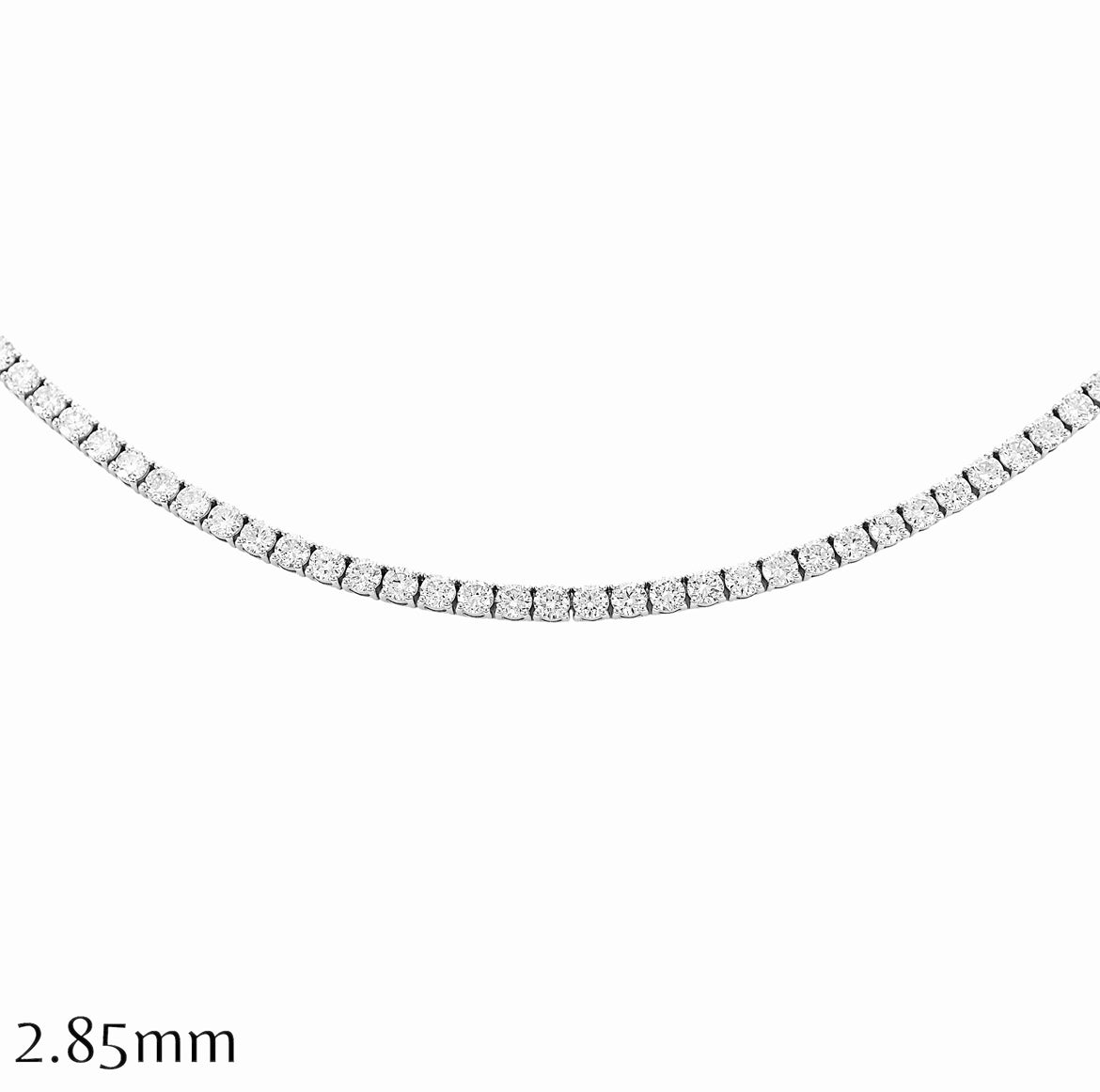 11-18ct. Lab-Grown Diamond Tennis Necklace | 2.85mm | 14K Solid Gold with E-F VS+ Diamonds