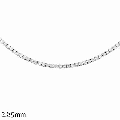 11-18ct. Lab-Grown Diamond Tennis Necklace | 2.85mm | 14K Solid Gold with E-F VS+ Diamonds