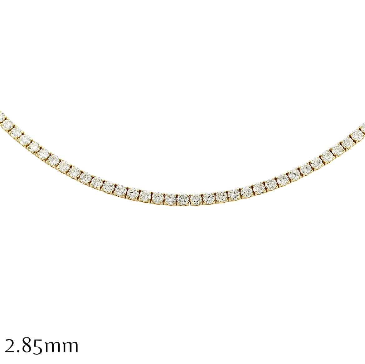 11-18ct. Lab-Grown Diamond Tennis Necklace | 2.85mm | 14K Solid Gold with E-F VS+ Diamonds