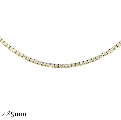 11-18ct. Lab-Grown Diamond Tennis Necklace | 2.85mm | 14K Solid Gold with E-F VS+ Diamonds