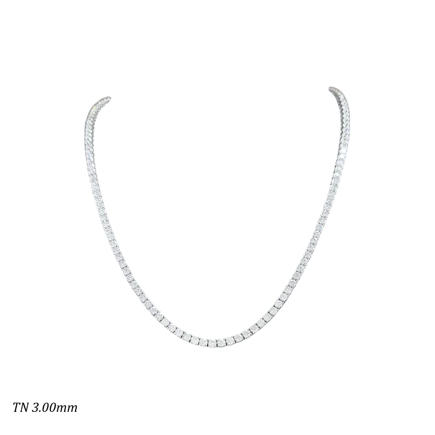 12.5-20ct. Lab-Grown Diamond Tennis Necklace | 3.00mm | 14K Solid Gold with E-F VS+ Diamonds