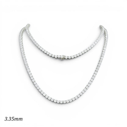 15-24ct. Lab-Grown Diamond Tennis Necklace | 3.35mm | 14K Solid Gold with E-F VS+ Diamonds