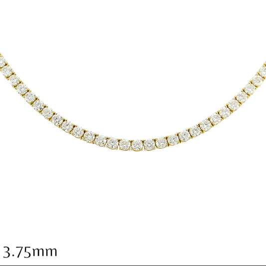 18.5-32ct. Lab-Grown Diamond Tennis Necklace | 3.75mm | 14K Solid Gold with E-F VS+ Diamonds