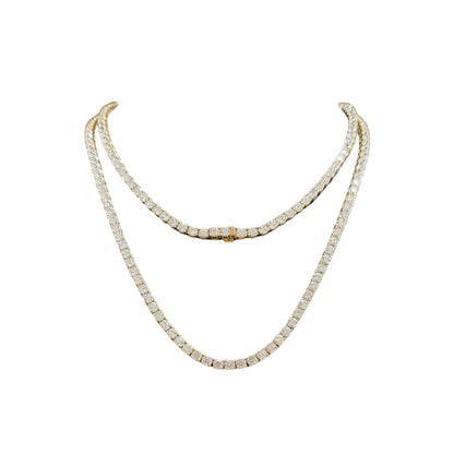 19-32ct. Lab-Grown Diamond Tennis Necklace | 3.75mm | 14K Solid Gold with E-F VS+ Diamonds