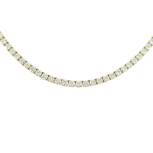 24ct. Lab-Grown Diamond Tennis Necklace | 3.75mm | 14K Solid Gold with E-F VS+ Diamonds