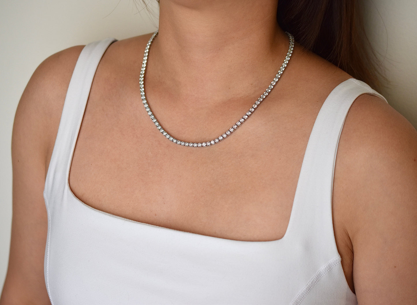 18.5-32ct. Lab-Grown Diamond Tennis Necklace | 3.75mm | 14K Solid Gold with E-F VS+ Diamonds
