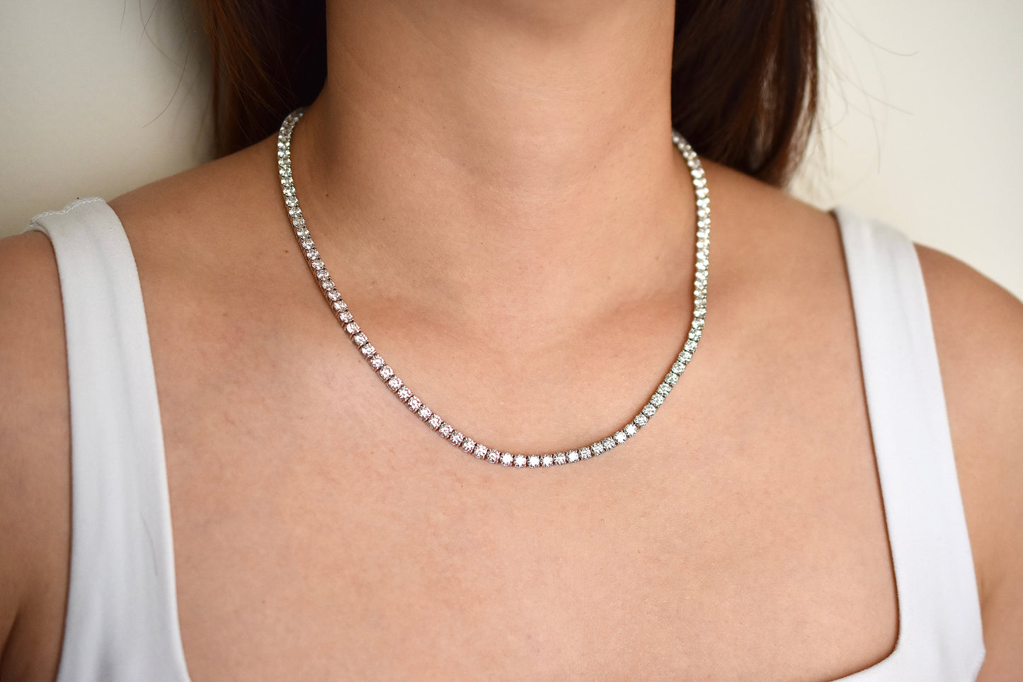 24ct. Lab-Grown Diamond Tennis Necklace | 3.75mm | 14K Solid Gold with E-F VS+ Diamonds