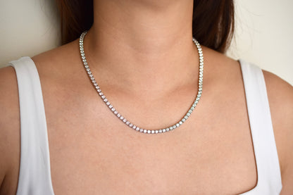 24ct. Lab-Grown Diamond Tennis Necklace | 3.75mm | 14K Solid Gold with E-F VS+ Diamonds