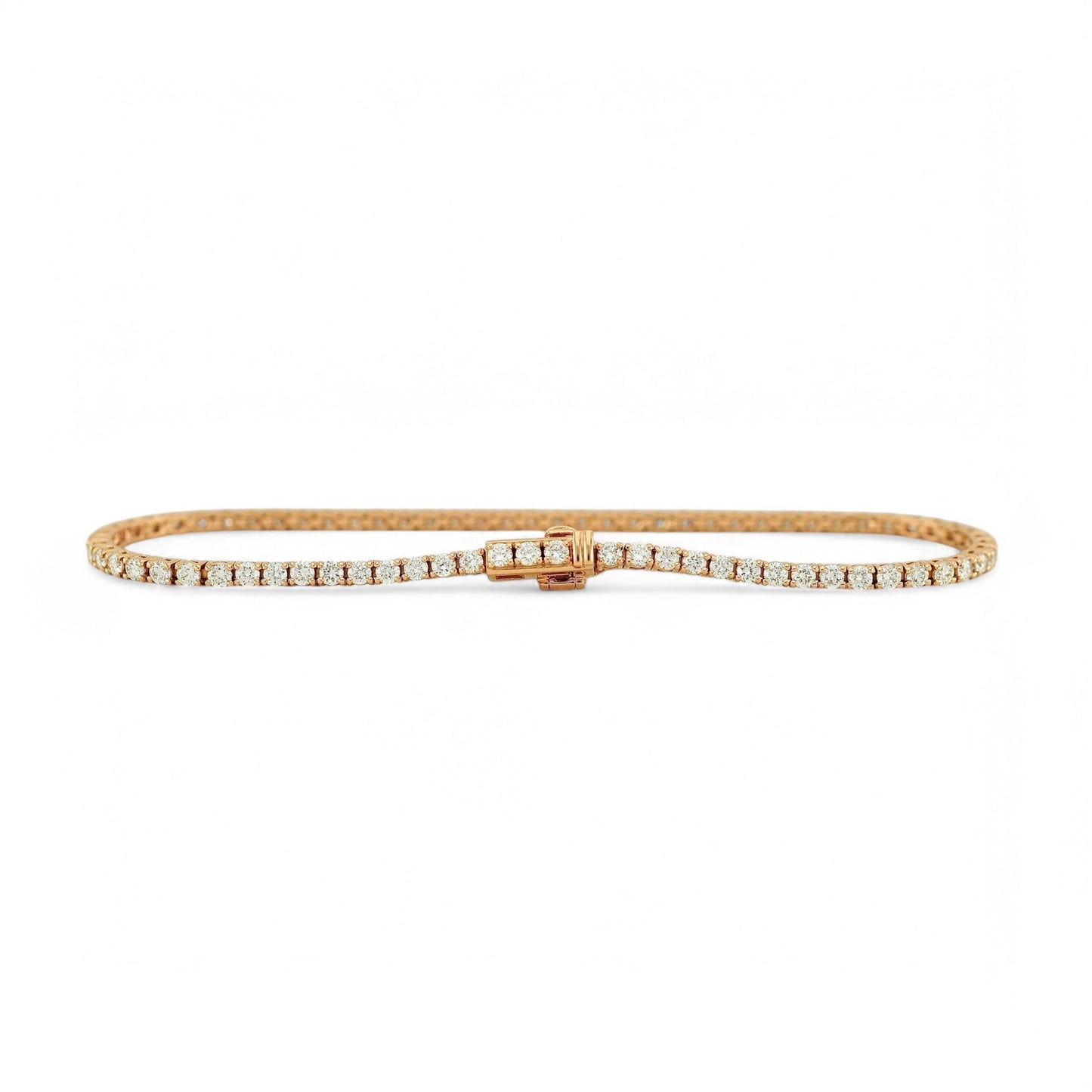 2-2.5ct. Lab-Grown Diamond Tennis Bracelet | 2.00mm | 14K Solid Gold with E-F VS+ Diamonds