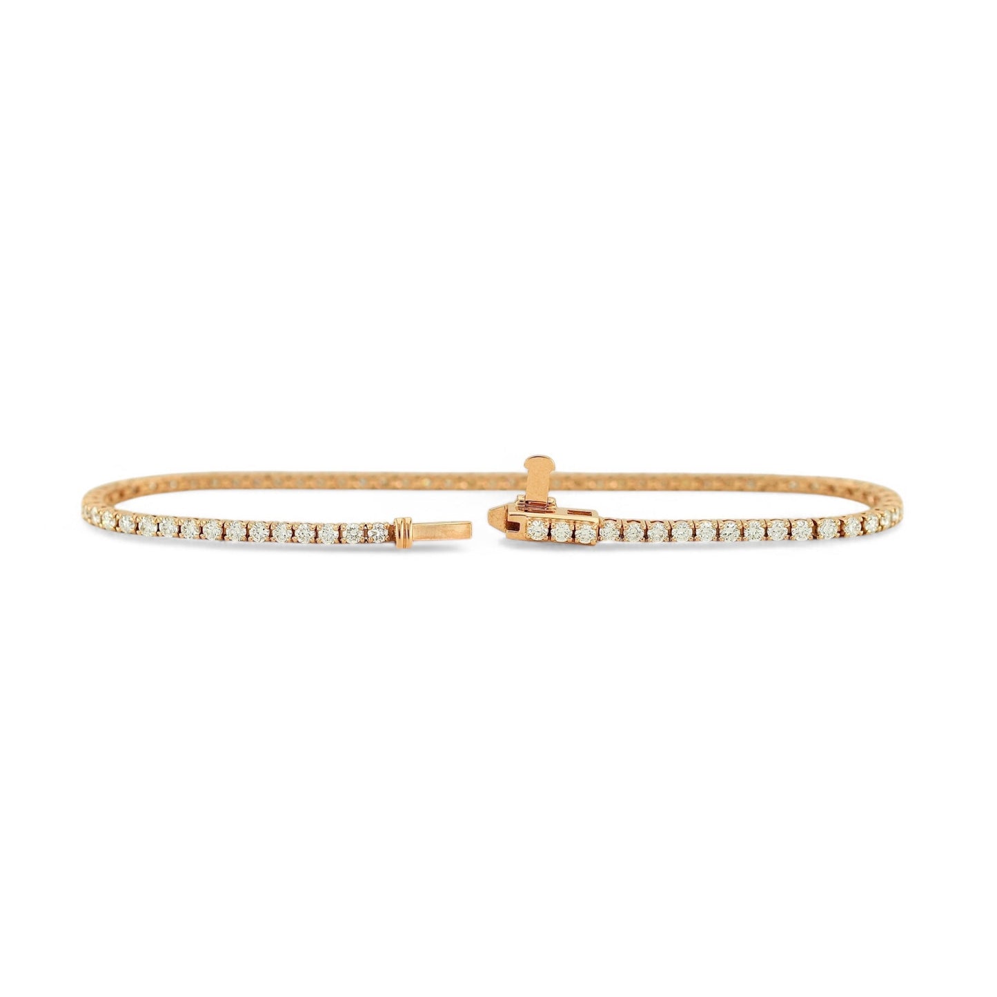 2-2.5ct. Lab-Grown Diamond Tennis Bracelet | 2.00mm | 14K Solid Gold with E-F VS+ Diamonds