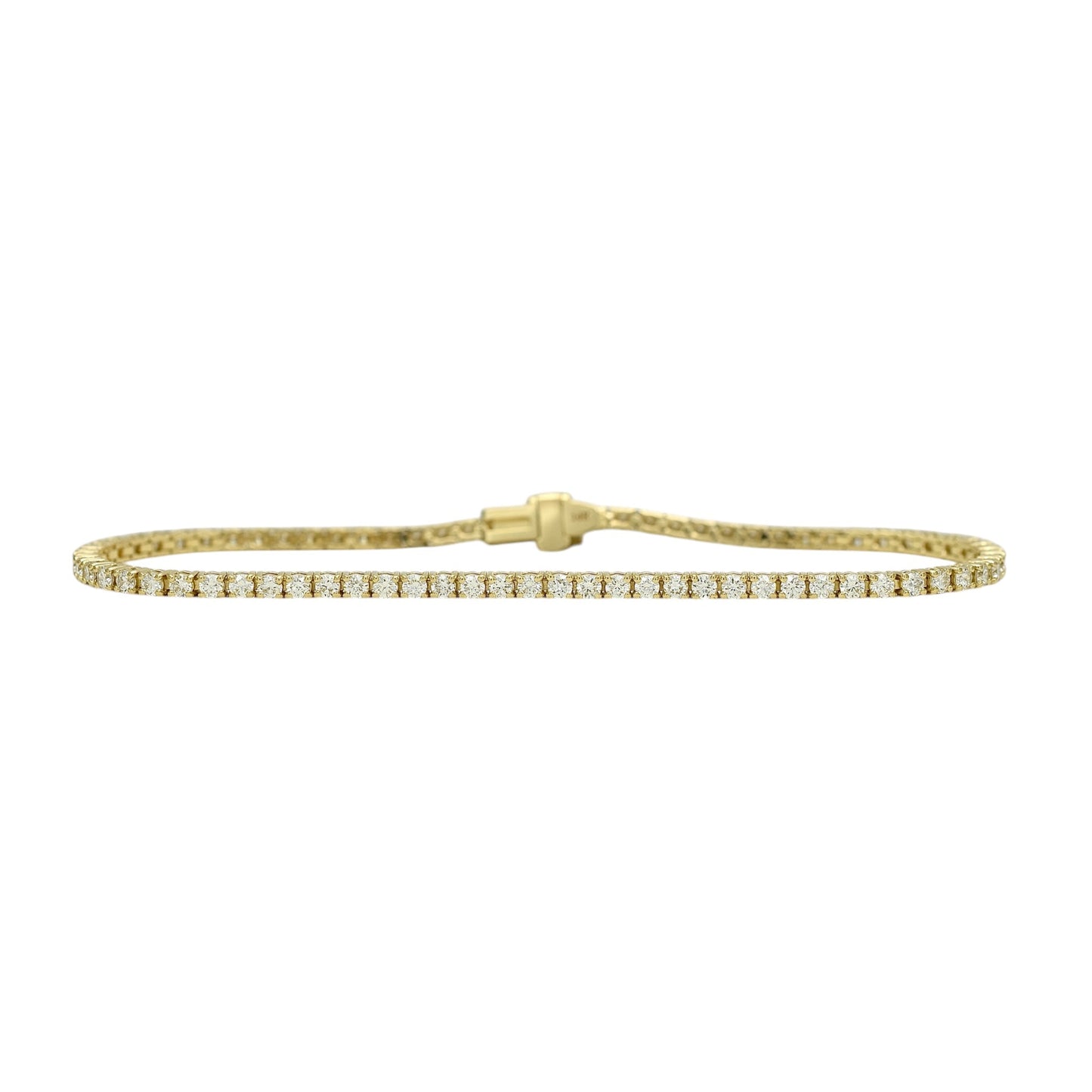 2.5ct. Lab-Grown Diamond Tennis Bracelet | 2.00mm | 14K Solid Gold with E-F VS+ Diamonds