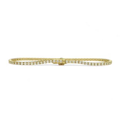 2-2.5ct. Lab-Grown Diamond Tennis Bracelet | 2.00mm | 14K Solid Gold with E-F VS+ Diamonds