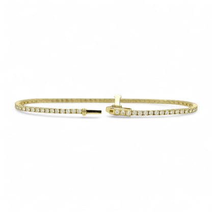 2.5ct. Lab-Grown Diamond Tennis Bracelet | 2.00mm | 14K Solid Gold with E-F VS+ Diamonds