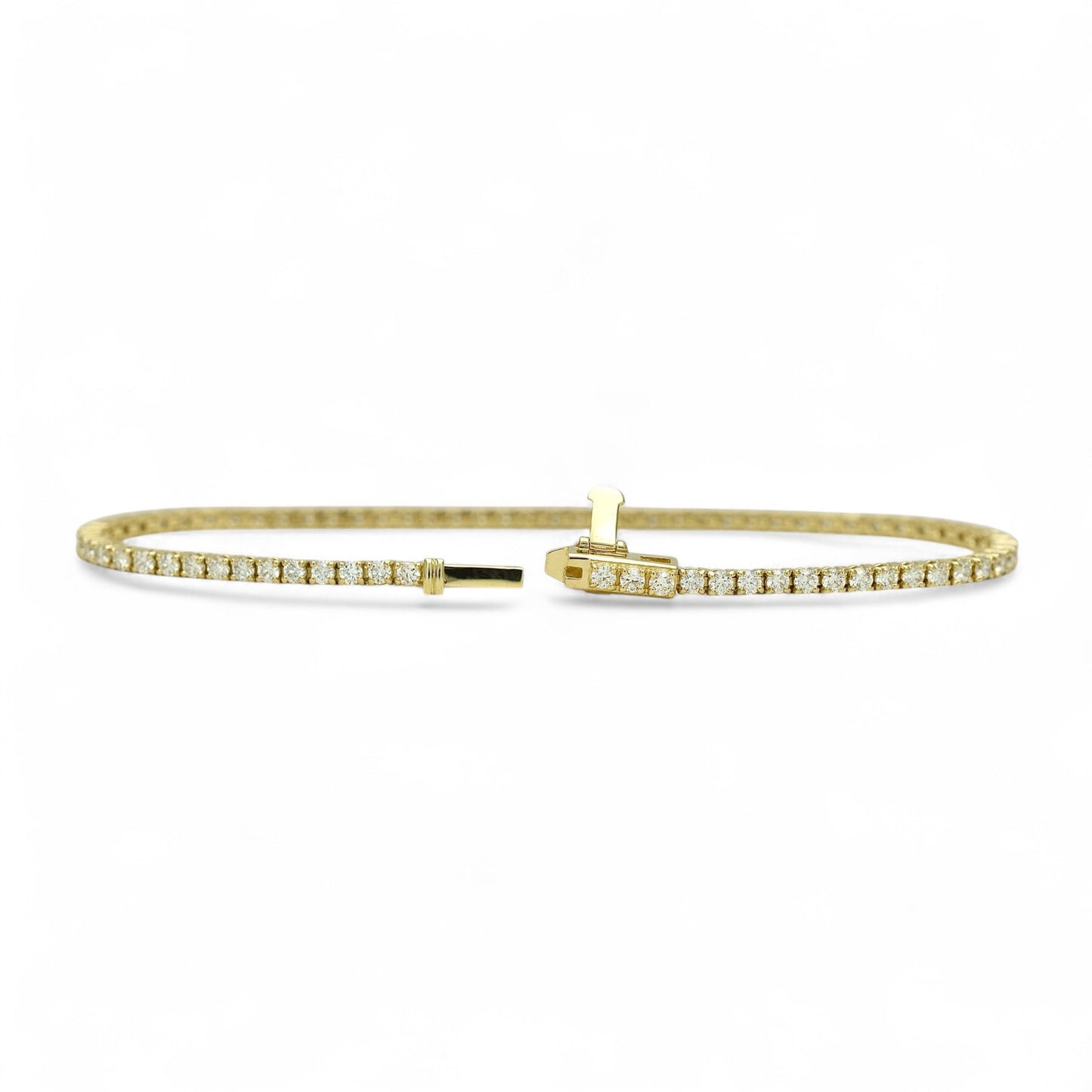 2-2.5ct. Lab-Grown Diamond Tennis Bracelet | 2.00mm | 14K Solid Gold with E-F VS+ Diamonds