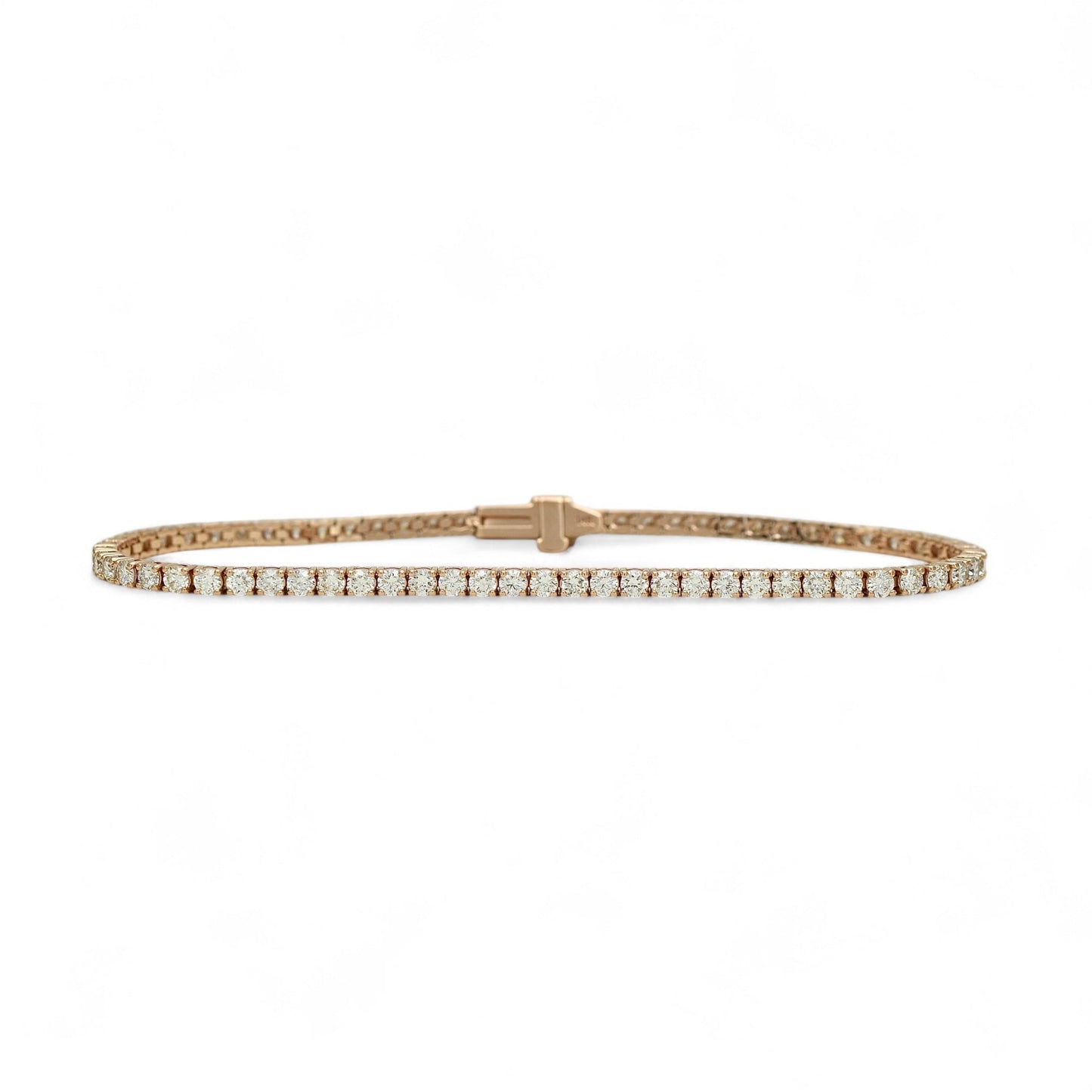 3-3.75ct. Lab-Grown Diamond Tennis Bracelet | 2.35mm | 14K Solid Gold with E-F VS+ Diamonds