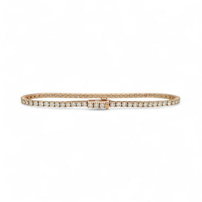 3.5ct. Lab-Grown Diamond Tennis Bracelet | 2.35mm | 14K Solid Gold with E-F VS+ Diamonds