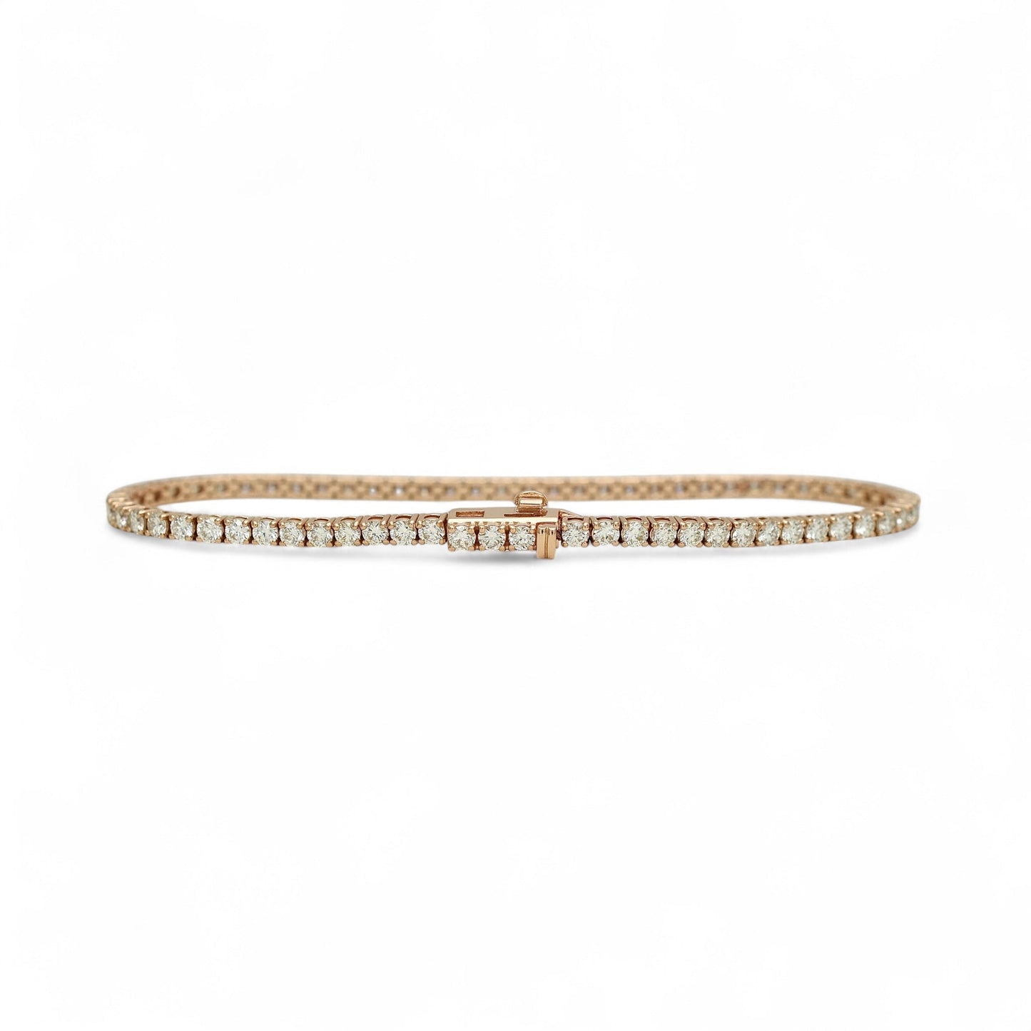 3-3.75ct. Lab-Grown Diamond Tennis Bracelet | 2.35mm | 14K Solid Gold with E-F VS+ Diamonds