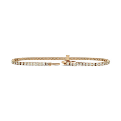 3.5ct. Lab-Grown Diamond Tennis Bracelet | 2.35mm | 14K Solid Gold with E-F VS+ Diamonds