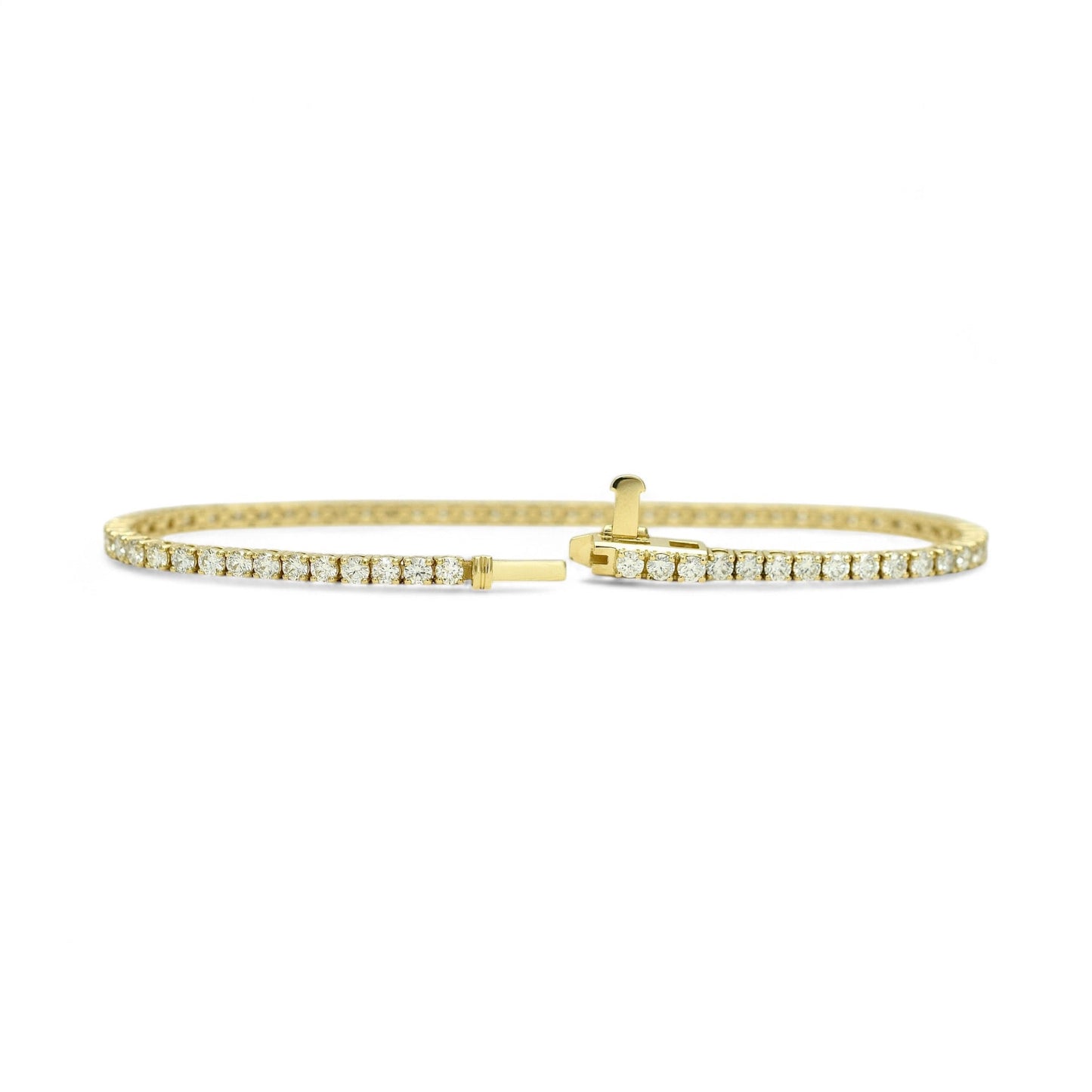 3-3.75ct. Lab-Grown Diamond Tennis Bracelet | 2.35mm | 14K Solid Gold with E-F VS+ Diamonds